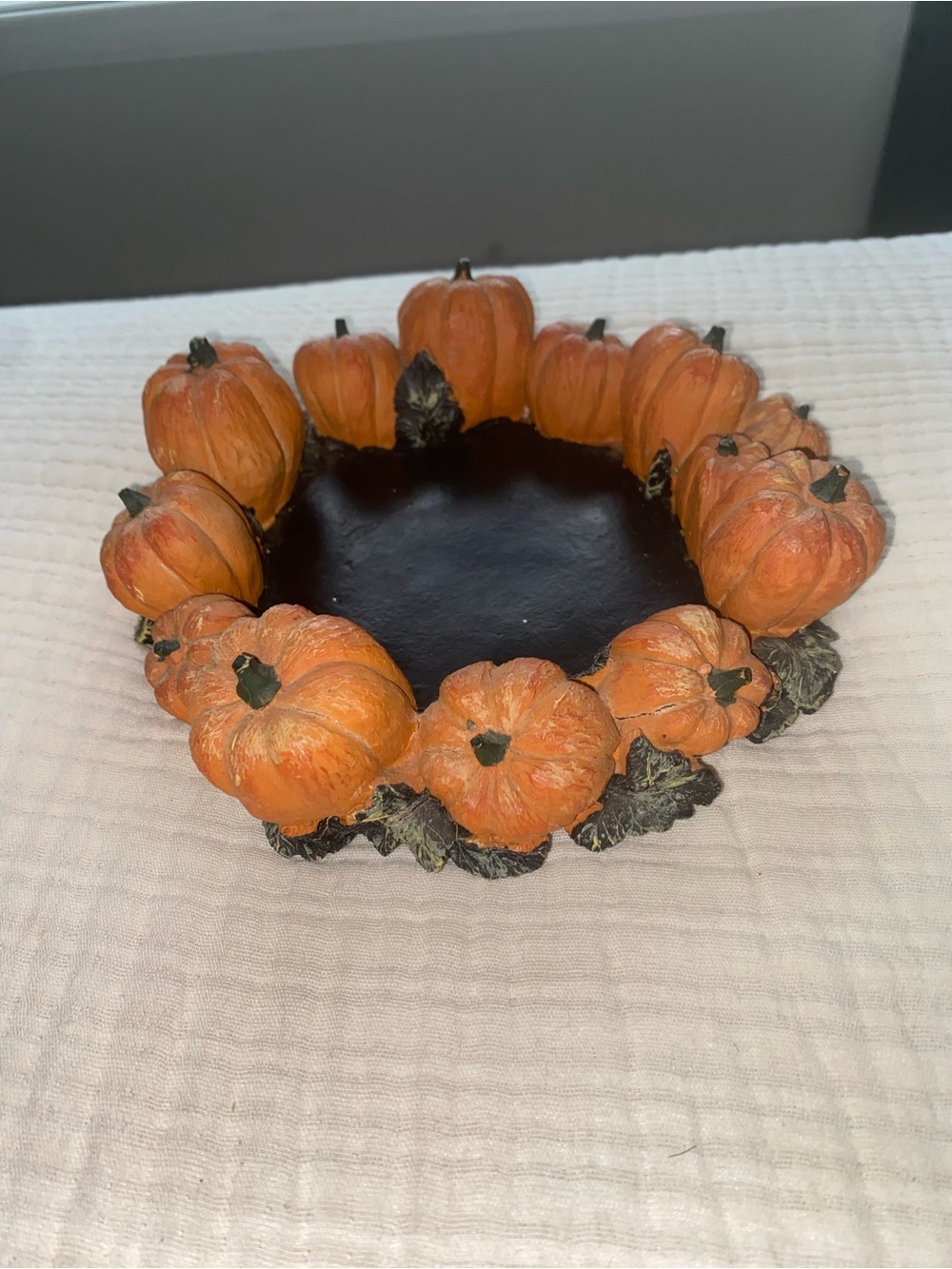 A.C. Moore Vintage Fall Pumkin Candle Holder Centerpiece Halloween Thanksgiving